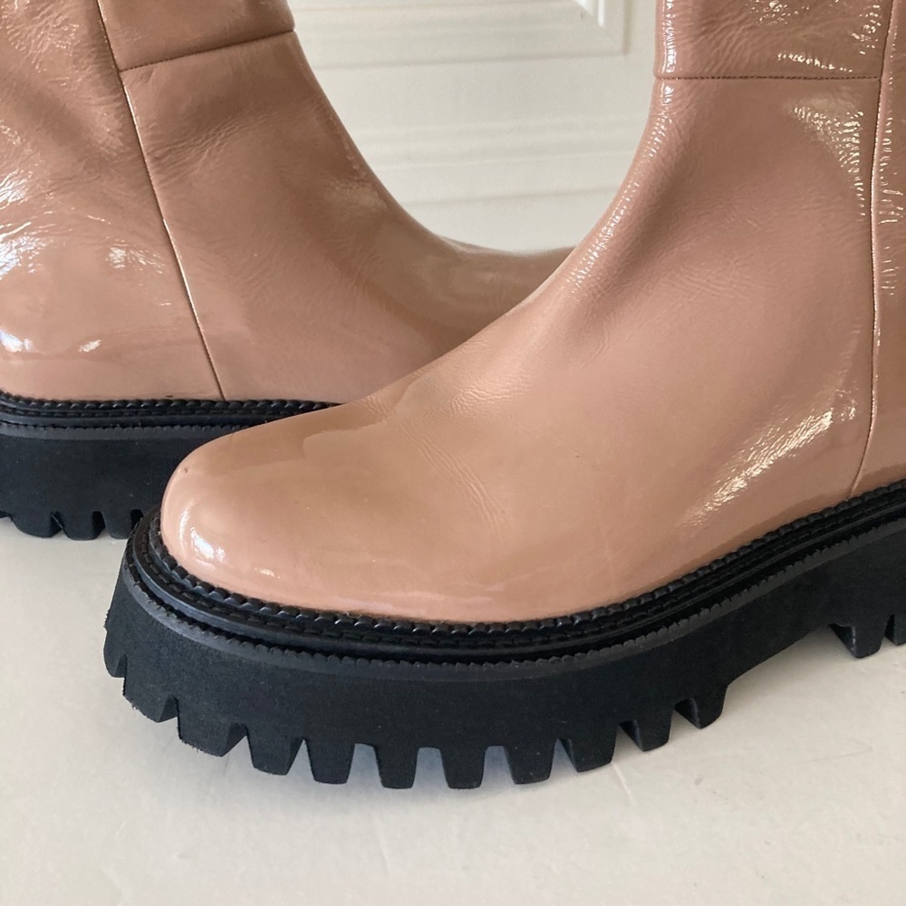NIB Seychelles Anthropologie Last Chance Beige Patent Leather Boots Sz 7 - Picture 5 of 12